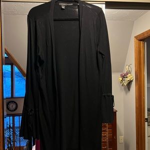 Long black open cardigan, like new! Bell sleeves!